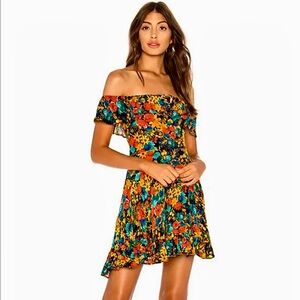 Lovers + Friends ruffled mini floral dress - Size M